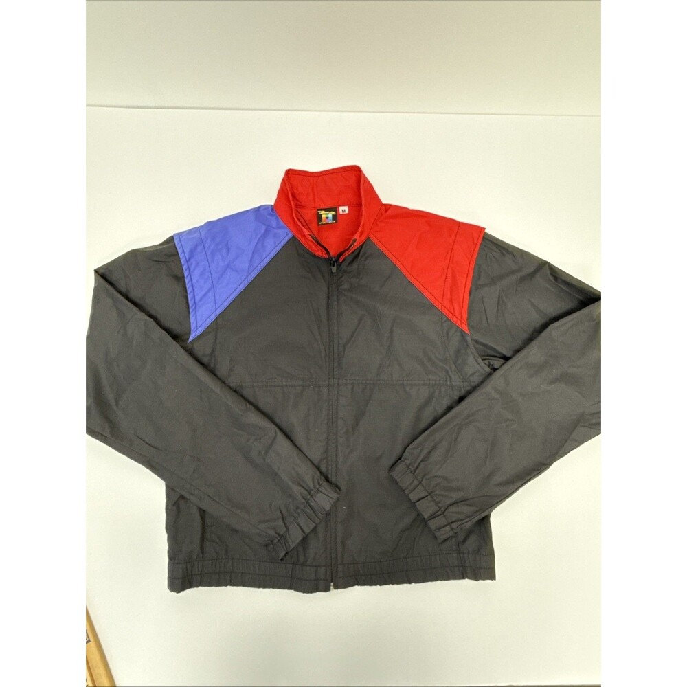 Vintage 90s Breezin' Sportswear Windbreaker M Black/Purple/Red